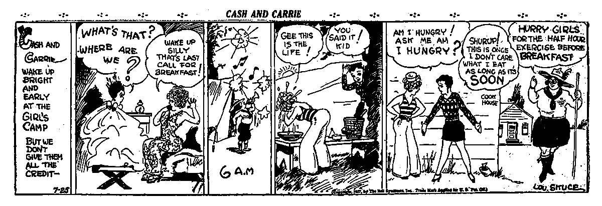 Cash and Carrie comic strip by Lou Skuce, 1927