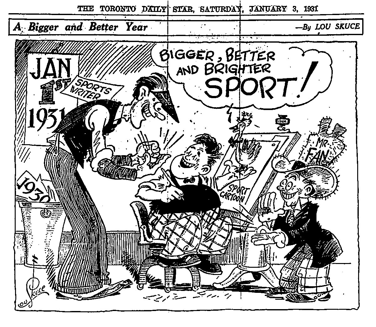 Lou Skuce cartoon from the Toronto Star for January 3, 1931